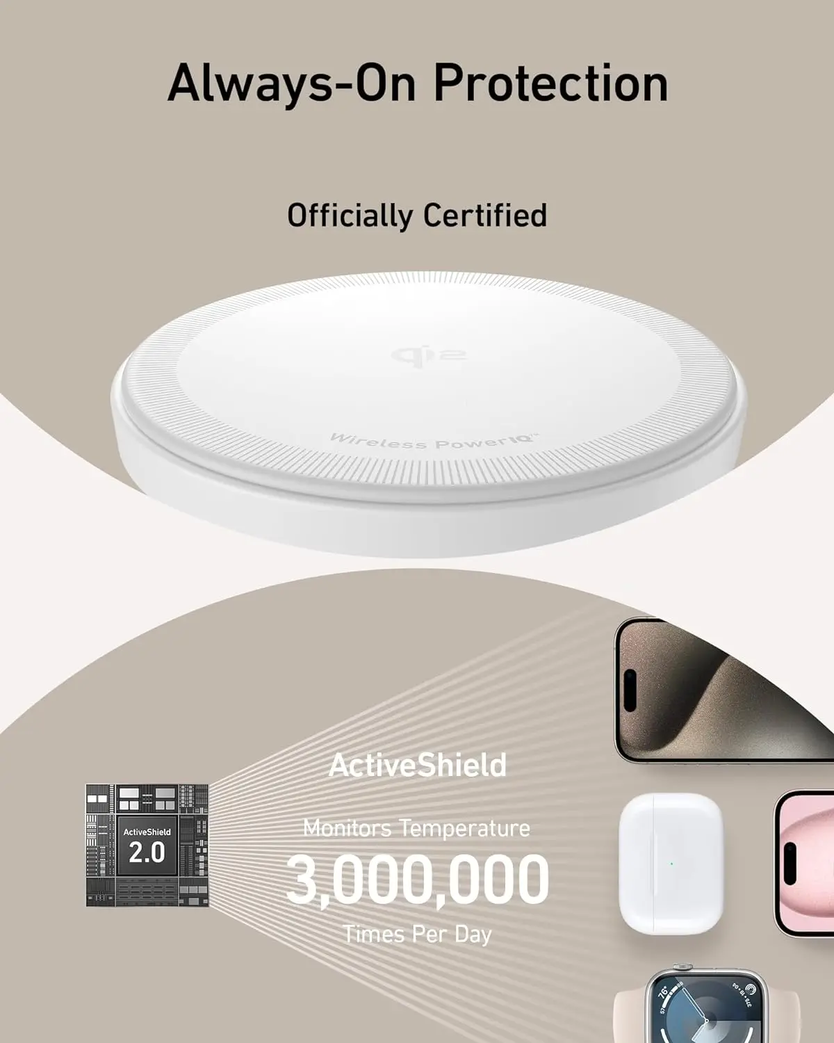 Anker MagSafe Charger Stand, iPhone 17 Wireless Charging Station, MagGo 3 in 1 Charging Station, Qi2 Certified 15W Wireless Charger, Desk Accessory, for iPhone 17/16/15/14/13/12, Apple Watch, AirPods image 6
