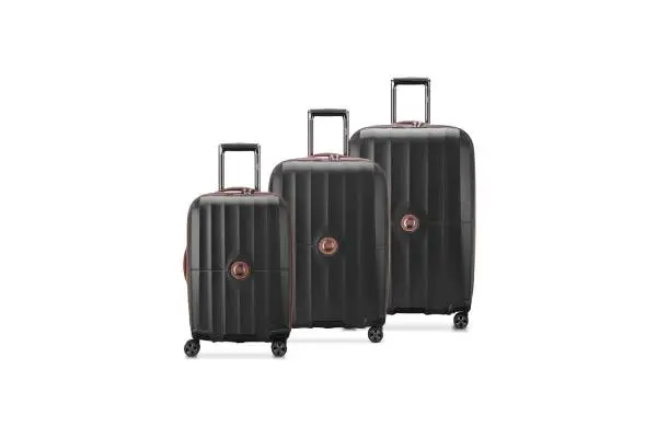 DELSEY PARIS Carrousel Hardside Expandable Luggage with Spinner Wheels, Black, 3 Piece Set image