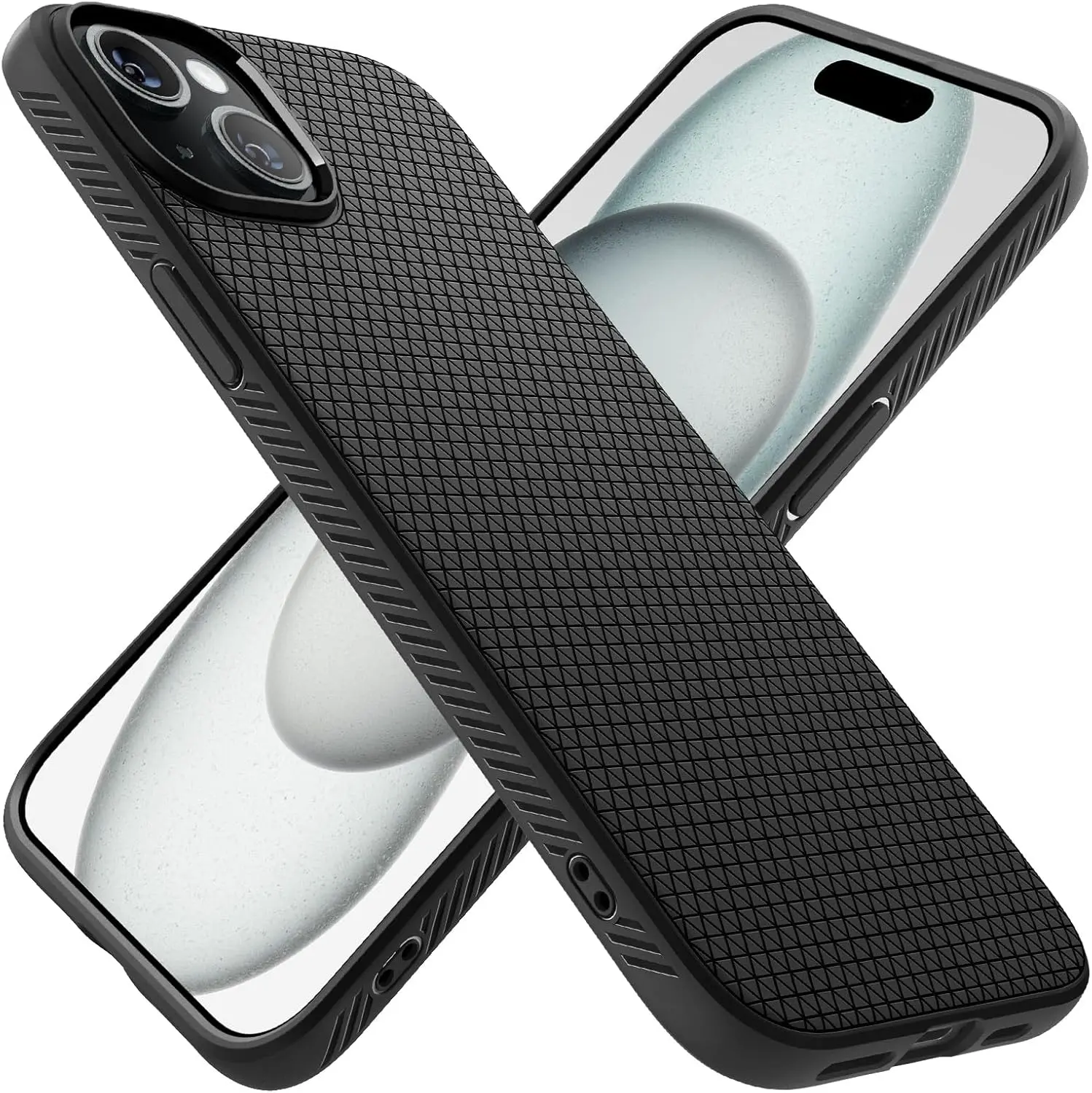 Spigen Liquid Air Designed for iPhone 15 Case (2023) [Military-Grade Protection] - Matte Black image 1