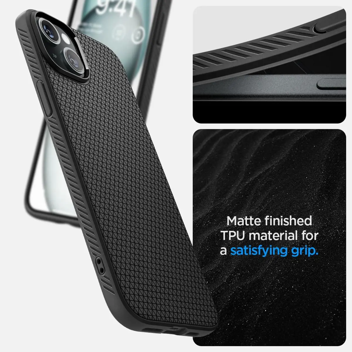 Spigen Liquid Air Designed for iPhone 15 Case (2023) [Military-Grade Protection] - Matte Black image 4