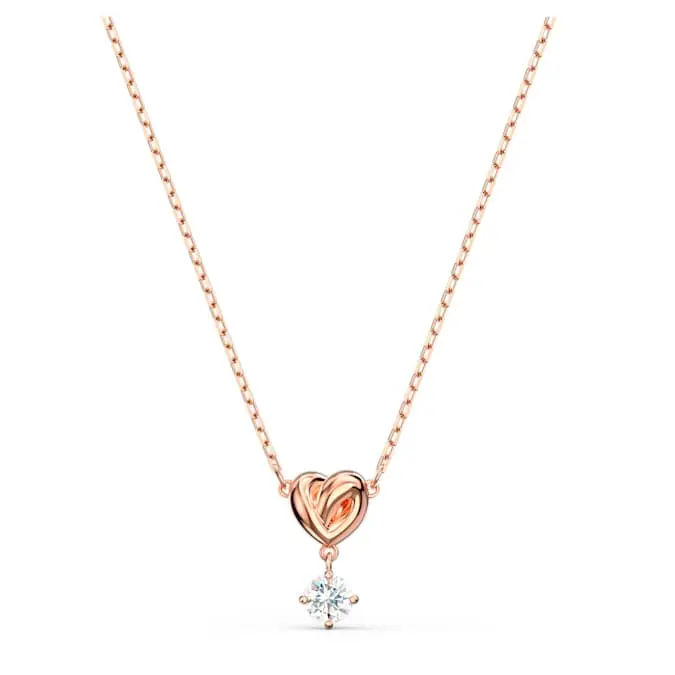 Lifelong Heart pendant White, Rose gold-tone plated image 1