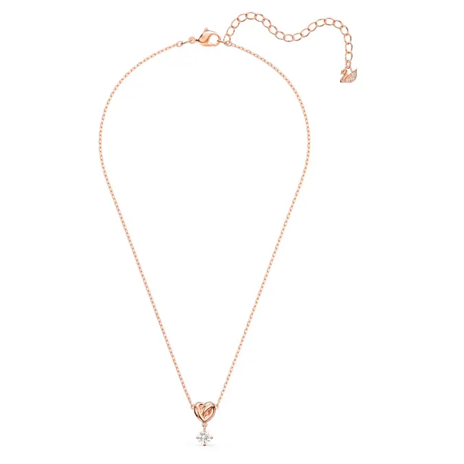 Lifelong Heart pendant White, Rose gold-tone plated image 2