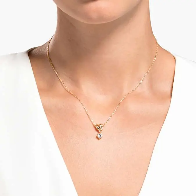 Lifelong Heart pendant White, Rose gold-tone plated image 4