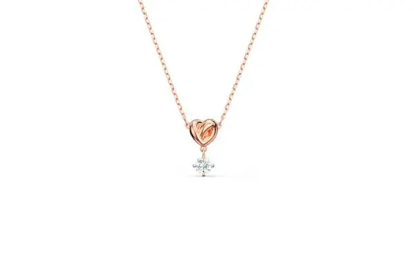 Lifelong Heart pendant White, Rose gold-tone plated image