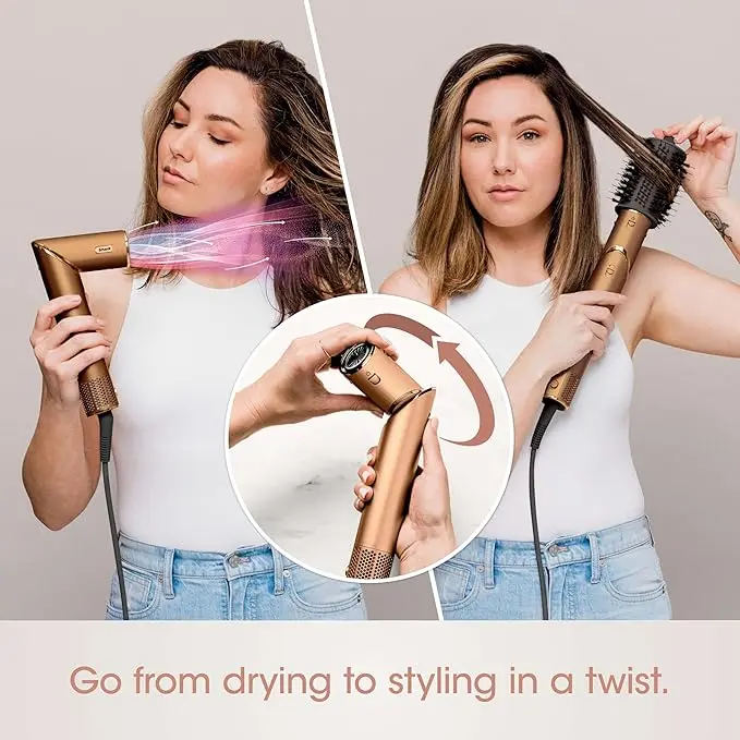 Shark FlexStyle® (Special Edition) | Air Styling & Drying System | Powerful Hair Dryer Brush & Multi-Styler | Auto-Wrap Curlers, Oval Brush, Concentrator, & Storage Bag Included | Copper | HD433CP image 6
