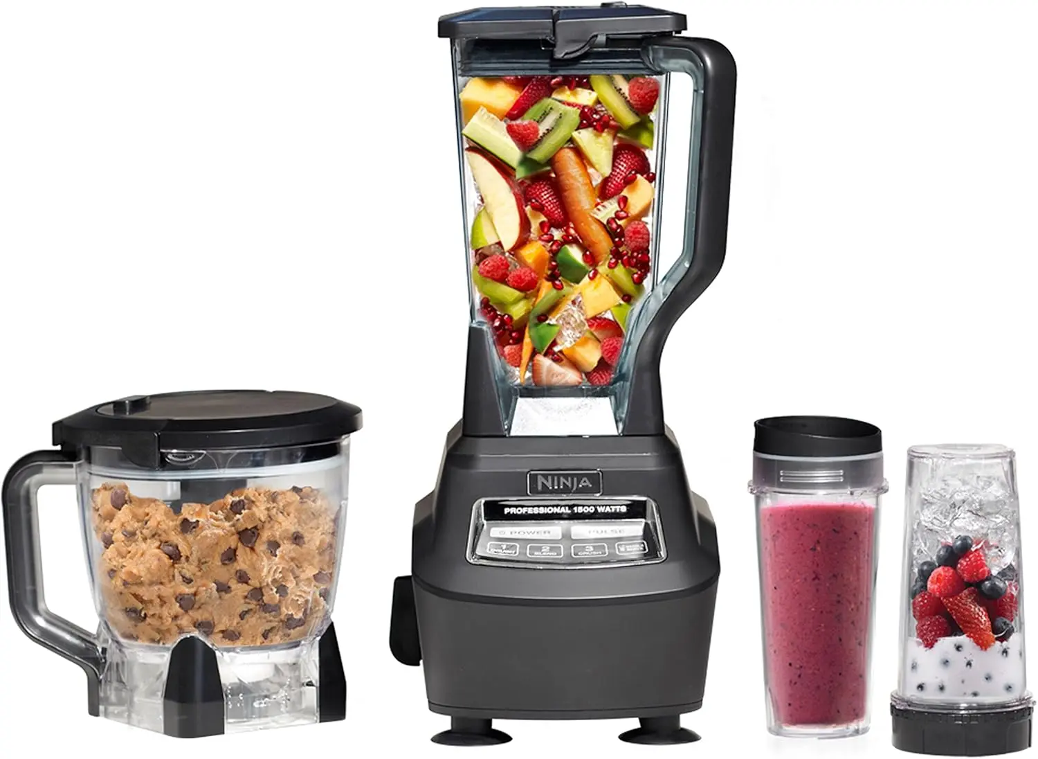 Ninja Mega Kitchen System, 1500W, 72 oz. Full-Size Blender & 8-Cup Food Processor with (2) 16 oz. To-Go Cups, Total Crushing Technology - Smoothies, Ice Crushing, Purees, Dough & More, Black, BL770 image 1