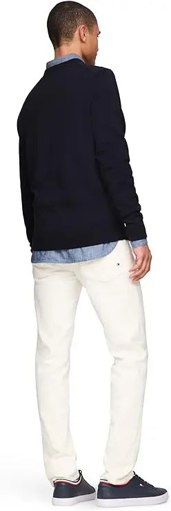 Tommy Hilfiger Mens Cotton Solid Crewneck Sweater Lightweight Pullover, Also Available in Big & Tall image 4