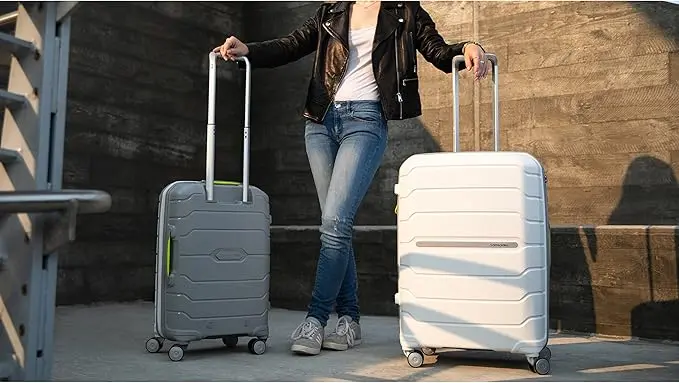 Samsonite Freeform 28-Inch Large Luggage with Dual 360° Spinner Wheels - Checked Suitcase - TSA Lock, Airline-Approved - Lightweight Durable Polypropylene Expandable Hardshell - White/Grey image 2