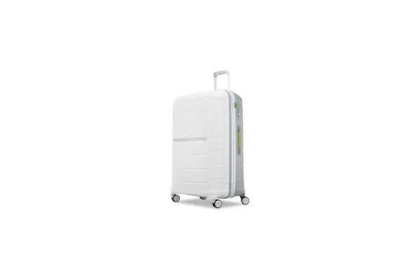 Samsonite Freeform 28-Inch Large Luggage with Dual 360° Spinner Wheels - Checked Suitcase - TSA Lock, Airline-Approved - Lightweight Durable Polypropylene Expandable Hardshell - White/Grey image
