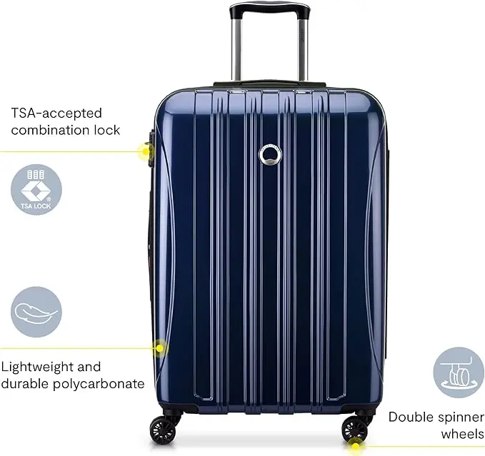 DELSEY PARIS Helium Aero Hardside Expandable Luggage with Spinner Wheels, Titanium, Checked-Large 28 Inch image 2