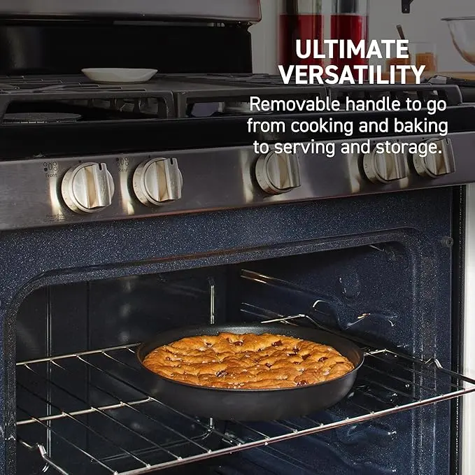 T-fal Ingenio Expertise Non Stick Cookware Set 14 Piece, Induction Oven Broiler Safe 500F, Detachable/Removable Handle, Kitchen, Pots and Pans, RV, Camping, Fry Pans, Saucepans, Dishwasher Safe Black image 6