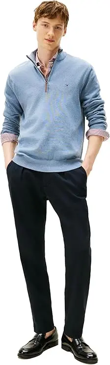 Tommy Hilfiger Men's Long Sleeve Cotton Quarter Zip Pullover Sweater image 3