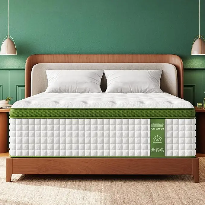 BedStory Queen Mattress for Side Sleepers & Couples,14 Inch Cooling Gel Hybrid Bed Extra Lumbar & Shoulder Support CertiPUR-US with 760+ Pocket Springs, Pain Relief Fiberglass-Free image