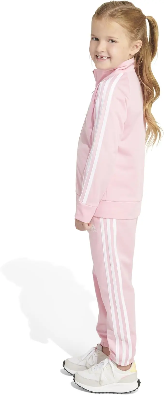 Adidas Little Girl's Zip Front Classic Tricot Jacket and Joggers Set image 4