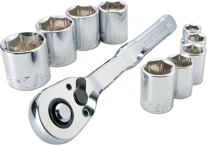 CRAFTSMAN Mechanics Tool Set with 72-tooth Low Profile Ratchet, SAE, 3/8 Inch Drive, 10 Piece (CMMT34563) image 2
