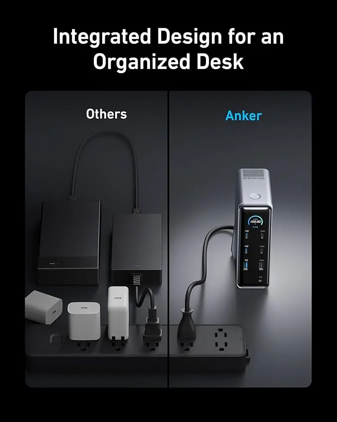 Anker Prime Docking Station, 14-Port with 160W Max Output, 10Gbps Fast Data Transfer, Real-Time Smart Interface, Audio and Ethernet Ports, Dual 4K Displays for Dell, HP, Lenovo and More image 5