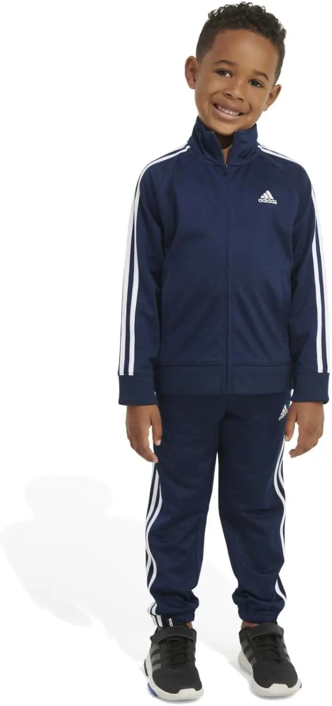 Adidas boys Tricot Tracksuit Jacket Jogger Pant Set image 3