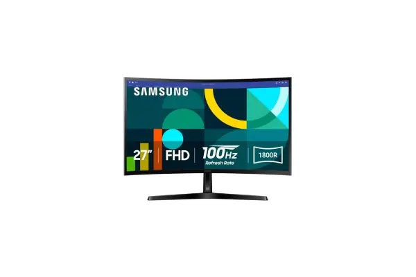 Samsung 27" Essential S3 (S36GD) Series FHD 1800R Curved Computer Monitor, 100Hz, Game Mode, Advanced Eye Comfort, HDMI and D-sub Ports, LS27D366GANXZA, 2024 image