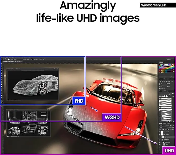 SAMSUNG 32" UJ59 Series 4K UHD (3840x2160) Computer Monitor,VA Panel, HDMI, Display Port, Eye Saver/Flicker Free Mode, FreeSync, LU32J590UQNXZA, Black image 3