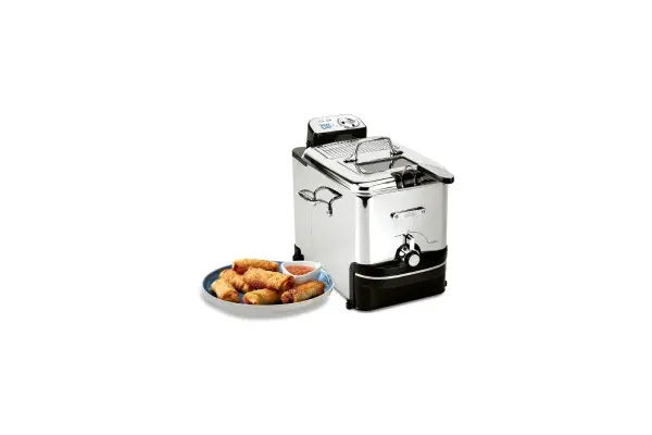 All-Clad Electric Deep Fryer with Basket and Lid, Stainless Steel Deep Fryer for Home Use, 1700W, Dishwasher Safe image