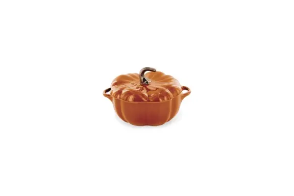 STAUB 0.5-qt Petite Ceramic, Oven & Stove Safe up to 572°F, Pumpkin Dish, Baking , Candy Dish, Burnt Orange image