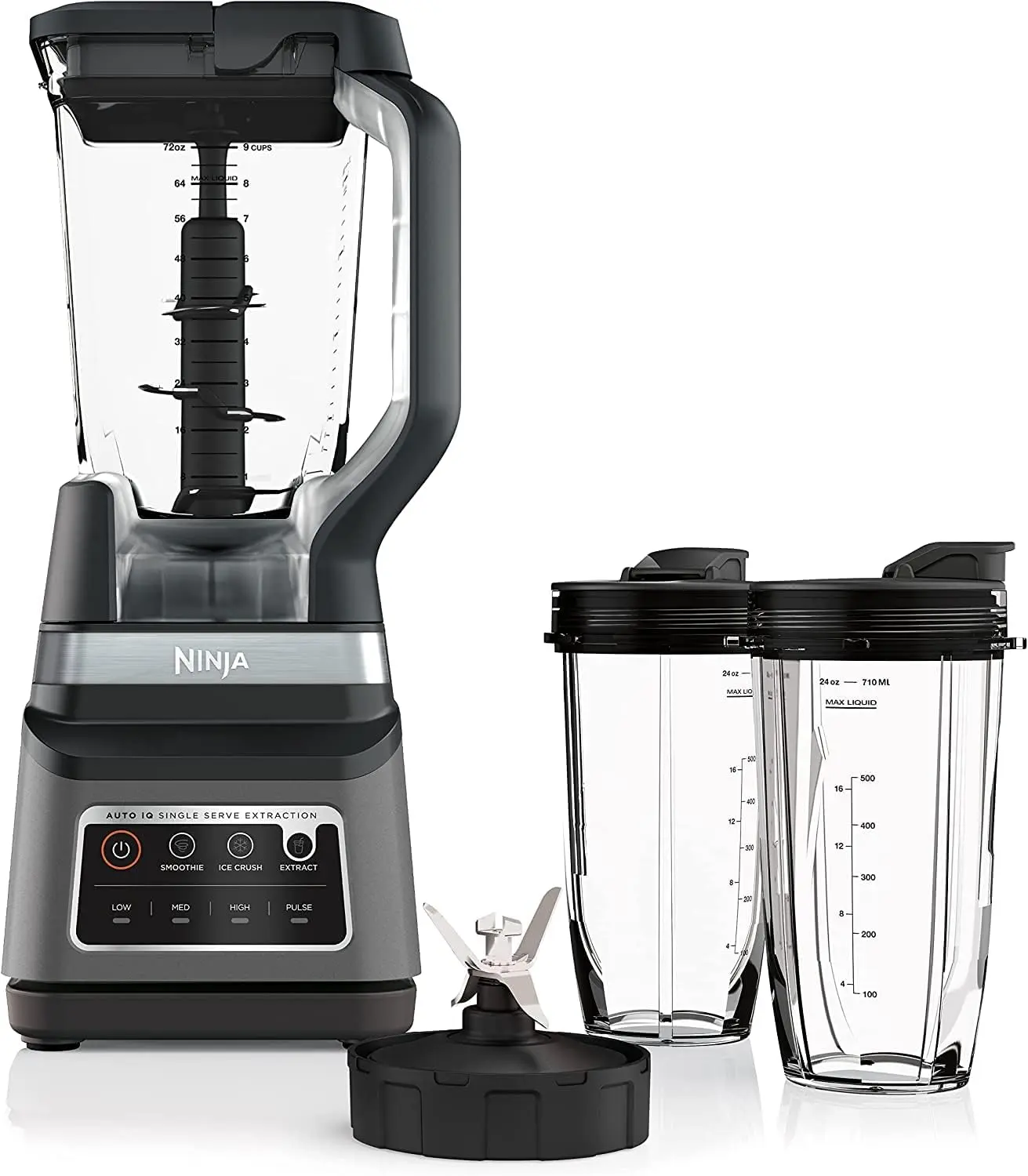 Ninja BN751 Professional Plus DUO Blender, 1400 Peak Watts, 3 Auto-IQ Programs for Smoothies, Frozen Drinks & Nutrient Extractions, 72-oz. Total Crushing Pitcher & (2) 24 oz. To-Go Cups, Black image 1