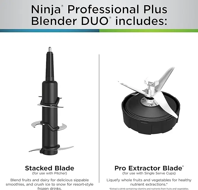 Ninja BN751 Professional Plus DUO Blender, 1400 Peak Watts, 3 Auto-IQ Programs for Smoothies, Frozen Drinks & Nutrient Extractions, 72-oz. Total Crushing Pitcher & (2) 24 oz. To-Go Cups, Black image 5
