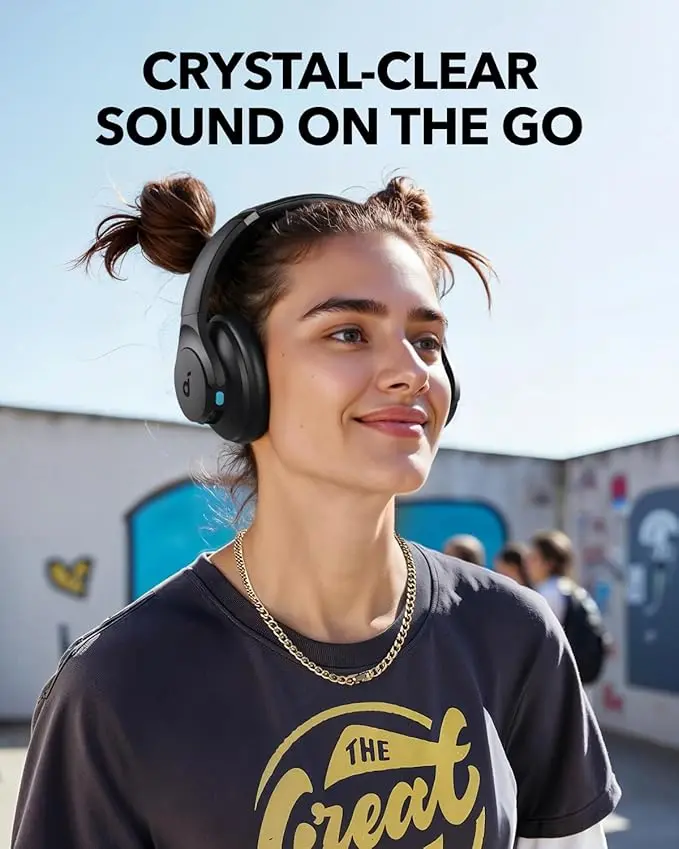 Soundcore Q11i Wireless Over-Ear Bluetooth Headphones by Anker, Deep Bass, 60H Playtime, Hi-Res Audio, Detachable Ear Cushions, Multipoint Connection image 2