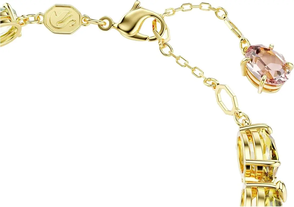 Swarovski Gema Tennis bracelet, Mixed cuts, Multicolored, Gold-tone finish image 3