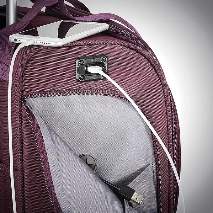 Samsonite Underseat Carry-On Spinner With USB Port, Purple, One Size image 4