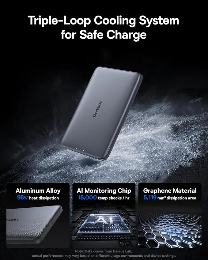 Baseus Picogo Magsafe Portable Charger, Qi2 15W 0.5" Ultra Slim 10000mAh Wireless Power Bank, 27W Fast Charging Magnetic Battery Pack with USB-C for iPhone 17 Pro Max/17 Pro/Air/16/15/14/13/12 image 3
