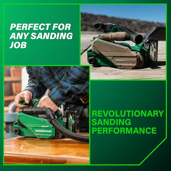 Metabo HPT 36V MultiVolt Cordless Brushless 3" x 21" Belt Sander, Power Sander Kit, Variable Speed, Auto Mode, Compatible with 18V/36V Metabo HPT Battery or AC Adapter, Tool Body Only, SB3608DAQ4 image 4