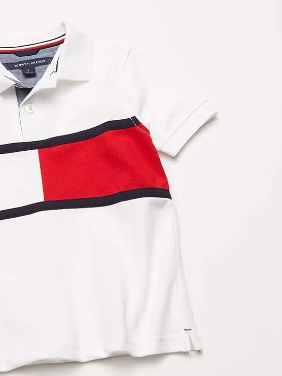 Tommy Hilfiger Boys' Short Sleeve Fashion Polo Shirt, Button Closure, Soft & Comfortable image 2