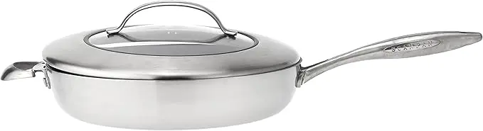 Scanpan CTX 12 3/4 inch Nonstick Saute Pan with Lid – Compatible with Gas and Electric Stovetops, Metal Utensil Safe, Oven Safe to 500°F, Dishwasher Safe, Black image 2