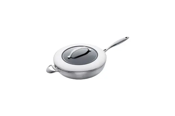 Scanpan CTX 12 3/4 inch Nonstick Saute Pan with Lid – Compatible with Gas and Electric Stovetops, Metal Utensil Safe, Oven Safe to 500°F, Dishwasher Safe, Black image