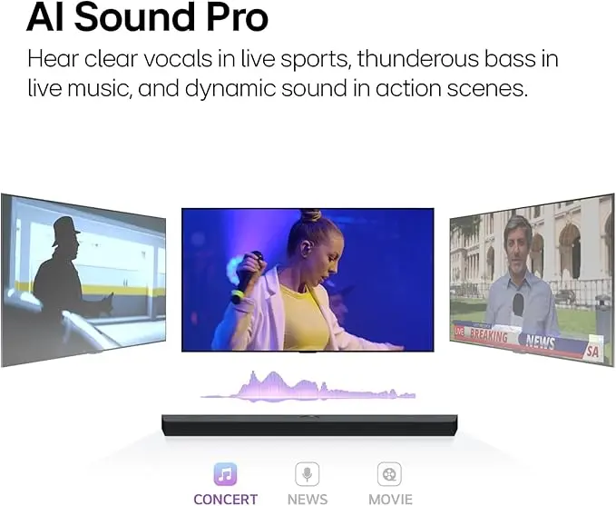 LG S40T 2.1 ch.Soundbar with Wireless Subwoofer, TV Synergy, Wow Interface, AI Sound Pro (2024 New Model) image 5