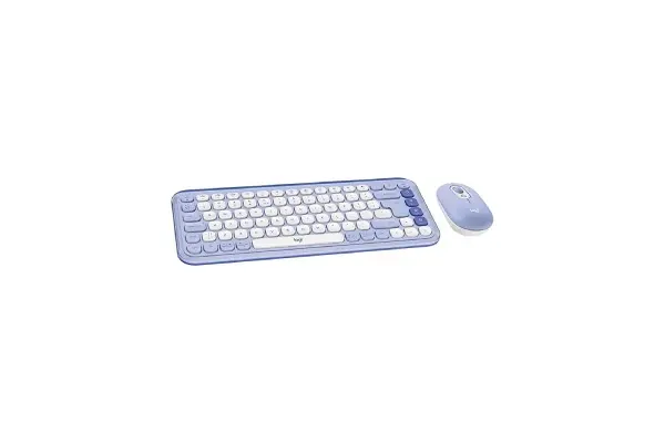 Logitech POP ICON Combo, Bluetooth Keyboard and Mouse Combo, Comfortable Typing, programmable Keys and Buttons, Quiet clicks, Easy-Switch up to 3 Devices - Lilac image