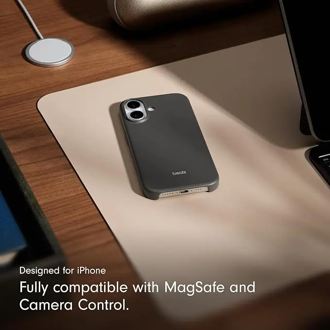 Beats iPhone 17 Case with MagSafe & Camera Control, Matte Finish, Microfiber Lining – Granite Gray image 4