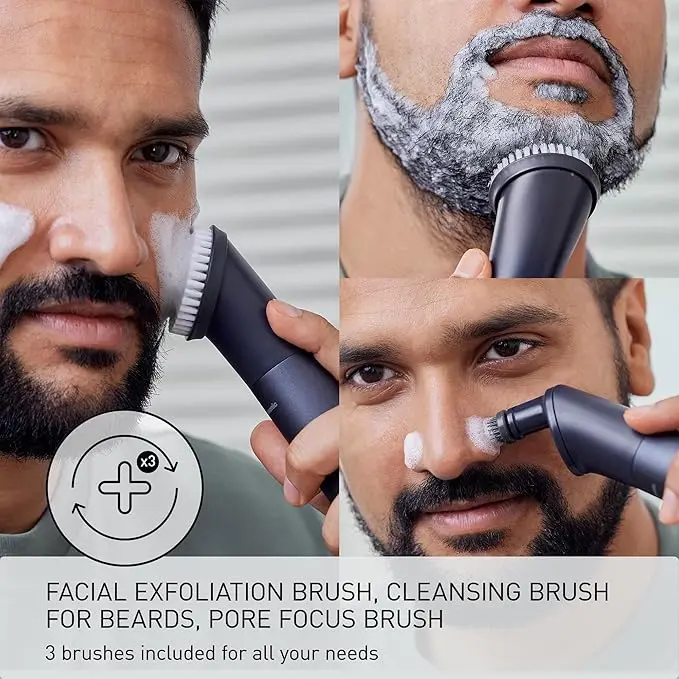 Panasonic MultiShape Facial Brush Head Attachment Kit, Includes 3 Brushes for Facial Exfoliation, Beard Cleansing, and Pore Cleansing, Add to MultiShape Grooming System - ER-CFB1-A image 3