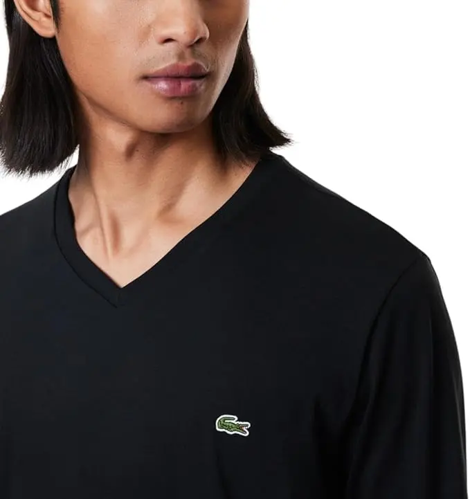 Lacoste Men's Long Sleeve Lightweight Cotton Pima V-Neck T-Shirt image 3