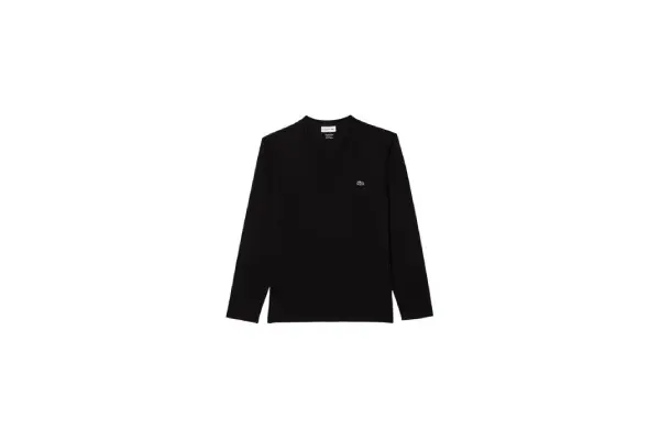 Lacoste Men's Long Sleeve Lightweight Cotton Pima V-Neck T-Shirt image