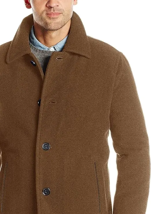 Cole Haan Men’s Button Up Wool Plush Car Coat image 3
