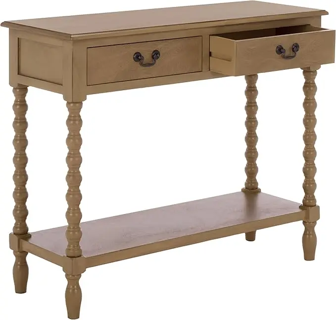 SAFAVIEH Home Collection - Athena Desert Brown Console Table with 2 Drawers and 1 Shelf, Farmhouse Accent Entryway Table (CNS5702F) image 4