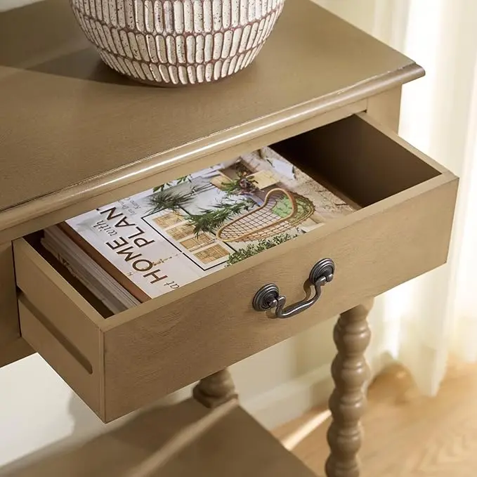 SAFAVIEH Home Collection - Athena Desert Brown Console Table with 2 Drawers and 1 Shelf, Farmhouse Accent Entryway Table (CNS5702F) image 6