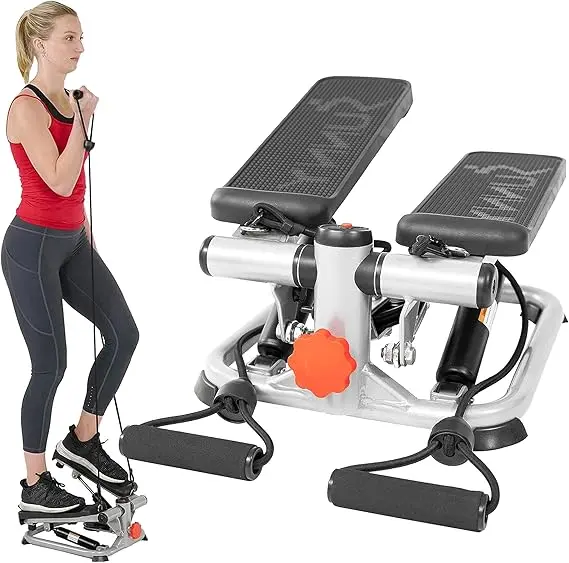 Sunny Health & Fitness Mini Steppers for Exercise at Home, Stair Step Workout Machine, Full Body Cardio Equipment, with Optional Free SunnyFit App Connection and Resistance Band image 1